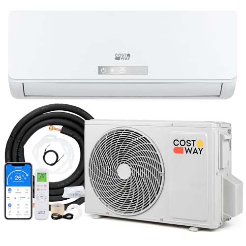 COSTWAY Klimaanlage Split 18000 BTU, 3,4kW Inverter Klimagerät leise mit Heizfunktion, WiFi & App & R32 Kältemittel, Klimasplittgeräte inkl. Montagematerial, Air Conditioner