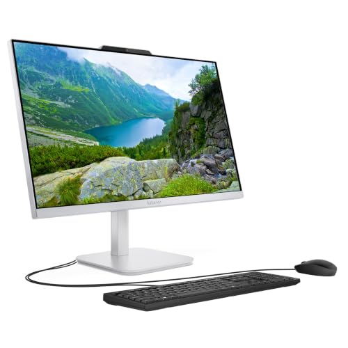 Lenovo 61cm A100 All-in-One Desktop Computer, 8-Core Intel Core i3-N305 CPU | 16 GB RAM, 512 GB SSD, Wi-Fi 6, HDMI, kabelgebundene Tastatur und Maus, Windows 11 Pro