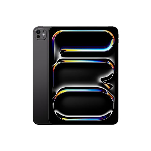 Apple 11" iPad Pro (M4): Ultra Retina XDR Display, 1 TB, 12 MP Querformat Frontkamera/12 MP Rückkamera, LiDAR Scanner, WLAN 6E und 5G Mobilfunk mit eSIM, Face ID, Standardglas – Space Schwarz