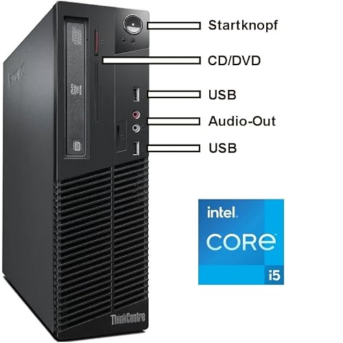 Lenovo - Schneller PC mit Intel Core i5 4430 - Desktop Computer + Silent Rechner für Büro & Home Office mit 3.2 GHZ - 16GB - 512 SSD - DVD - USB3 - WLAN - inkl Windows 11 Pro und Office 2010 - #7888