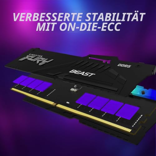 Kingston FURY Beast Schwarz RGB EXPO 32GB 6400MT/s DDR5 CL32 DIMM Desktop Gaming Speicher Kit mit 2 - KF564C32BBEAK2-32