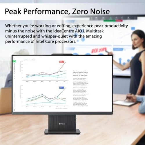 Lenovo IdeaCentre All-in-One Desktop-Computer, 27 Zoll FHD Touch IPS Display, 8-Core Intel Core i5-13420H, 16GB DDR5, 512GB SSD, Office 365 für das Web, Wireless KB & M, Wireless Charging Base, Win 11