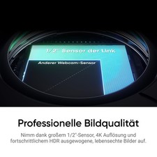 Insta360 Link 2C Webcam 4K UHD, Graphitschwarz, Autofokus, USB, Standard-Bundle