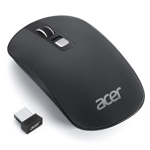 acer Ultradünne Maus Kabellose, Tragbare 2,4 GHz Funkmaus, Wireless Mouse | mit 800/1200/1600 einstellbare DPI, 4 Tasten Kabellos Computermaus, Maus Kabellos Laptop, Dell XPS, ASUS, Surface