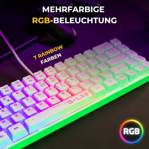 The G-Lab Combo Hydrogen - Set Gaming-Tastatur und Maus Weiß QWERTZ DE