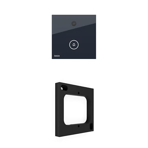 DOORLINE Bundle Snap schwarz | die Türklingel mit Kamera | Bildübertragung ohne Cloud per WLAN über die Fritz!Box auf das Fritz!Fon oder Smartphone + Aufputzrahmen