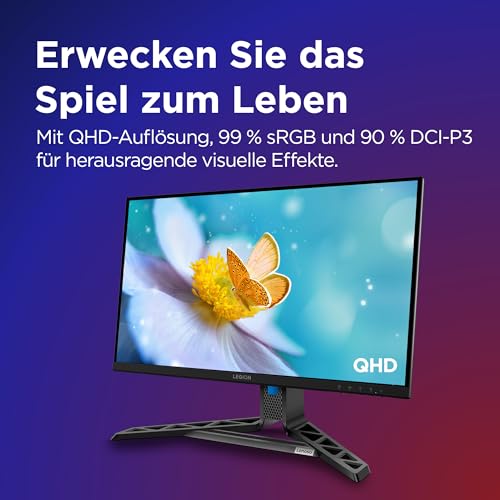 Lenovo Legion R27qe Gen 2 | 27" QHD Gaming Monitor | 200 Hz | 0.5ms | Gaming | 2560x1440 | 2K Auflösung | HDMI 2.1| DisplayPort | Höhenverstellbar | Entspiegelt | AMD FreeSync Premium | Schwarz