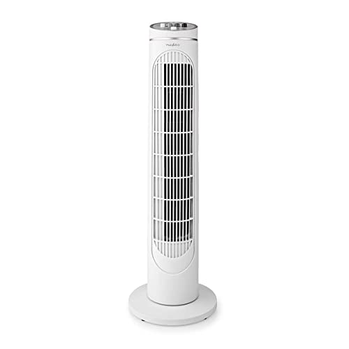 NEDIS FNTR14GWT40 Turmventilator | Höhe: 760 mm | 3-Geschwindigkeitsstufen | Oszillation | 45 W | Abschalt-Timer | Weiss
