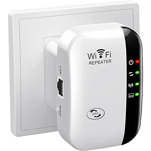 WLAN Verstärker Repeater, WLAN-Extender-Signalverstärker für bis zu 5000 sq.ft, Verstärker mit großer Reichweite und Ethernet-Anschluss, Zugangspunkt, 1-Tasten-Einrichtung, Alexa-kompatibel