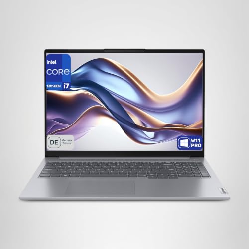 Lenovo ThinkBook 16 Gen 6 Business Laptop, Core i7-13700H, 32 GB DDR5 RAM, 1 TB PCIe SSD, 16" WUXGA (1920x1200) Display, Intel Iris Xe Graphics, Deutsches Tastatur-Layout, W11 Pro, Arctic Grey