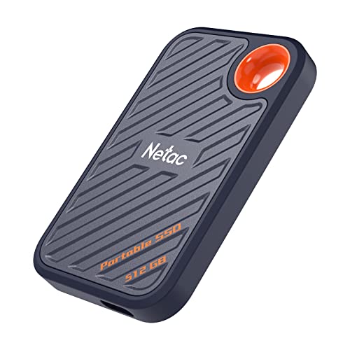 Netac ZX20 512GB Extreme 512GB NVMe Portable SSD USB 3.2-C bis zu 2000MB/s Lesebeständig Staubgeschützt
