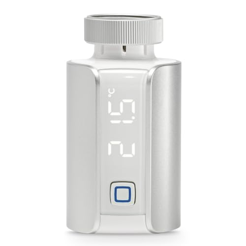 Homematic IP Heizkörperthermostat – Evo, Silber | Smart Home, digitaler Thermostat Heizung, App-Steuerung, Alexa/Google Home, einfache Installation, Energie sparen, 156650A0