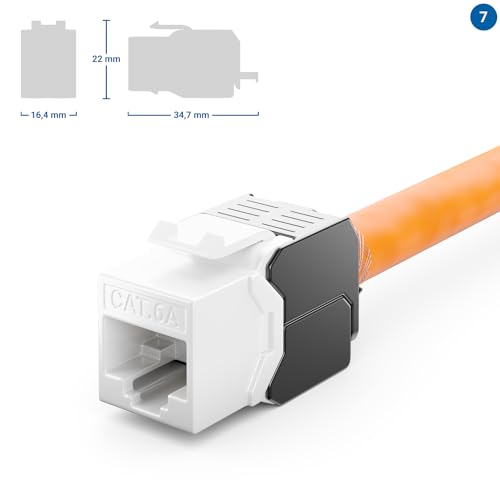 deleyCON CAT6a Keystone Jack RJ45 Modul LSA 500MHz 10 Gbit/s, 4 Stück