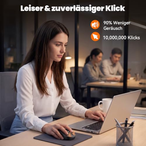TECKNET Bluetooth Kabellose Maus (BT 5.0/3.0 + 2.4G) Wireless Mouse