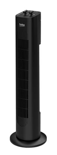 Beko EFW5300B Mechanischer Turmventilator, 35 W, 3 Geschwindigkeiten, Oszillation 60°, Timer 2h, Schwarz