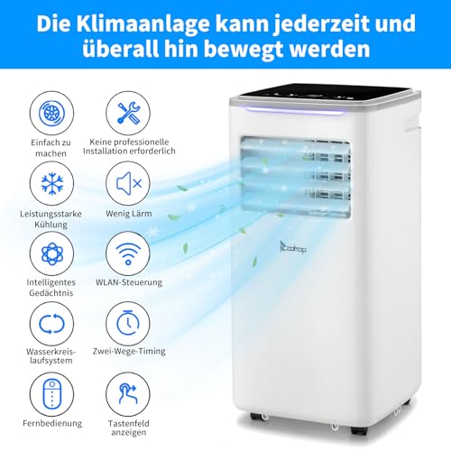 LEADZM Mobile Klimagerät 10000BTU 1120W bis 32㎡ Abluftschlauch | Kompakte mobile Klimaanlage für Wohnzimmer Büros