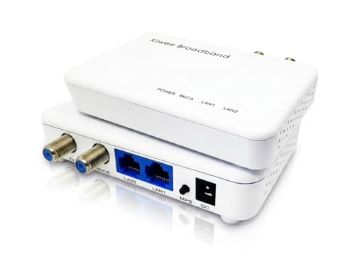 KiweeBroadband MoCA 2.5 Adapter mit Dual 2,5GbE-Ports (2er-Pack) | Hochgeschwindigkeits-Ethernet über Koaxialkabel | 2,5 Gbit/s LAN für Streaming, Gaming, Mesh-WLAN | Inkl. Koaxial- & Ethernet-Kabel