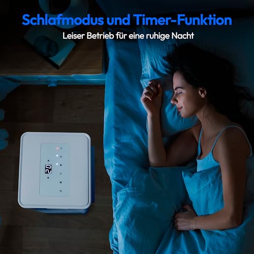 MEDION Mobile Klimaanlage mit Abluftschlauch E701 (7000 BTU, mobil, inkl. Fensterabdichtung, bis 25m², 3in1 Kühlen Entfeuchten Ventilieren, Schlafmodus, MD 37730)