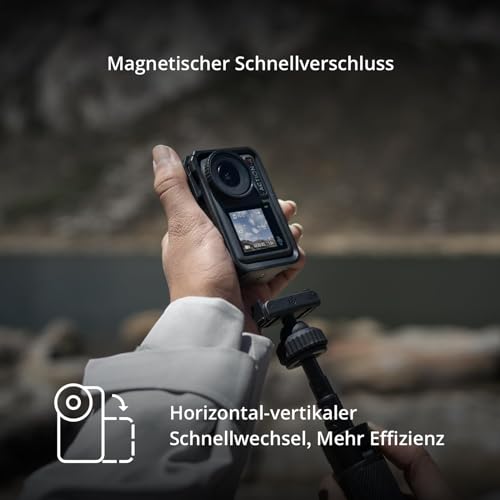 DJI Osmo Action 4 Essential-Combo, 4K/120fps Action-Kamera | 1/1,3-Zoll-Sensor, Low-Light-Aufnahmen, 10-Bit- und D-Log M-Farbleistung, langlebiger 1.770 mAh-Akku