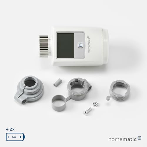 Homematic IP Heizkörperthermostat, Packung mit 3, Smart Home, digitaler Thermostat Heizung, Heizungsthermostat, Steuerung per App, Alexa & Google Home, einfache Installation, Energie sparen, 140280A0