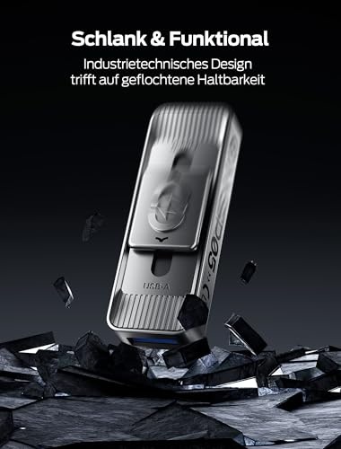 MOVE SPEED Externe SSD 1TB, Externe Festplatte mit bis zu 560MB/s Lesegeschwindigkeit, SSD Extern mit Dual-Ports & Push-Pull Design, Typ-C + USB 3.2 Portable SSD für iPhone 17/16/15/Android/Mac