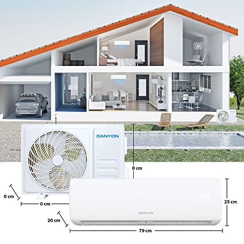 Danyon Multisplit Klimaanlage 2 Innengeräte - 18000 BTU - 5,2 kW, sehr leise & energiesparend, Smart Home, Inverter Klimagerät mit Heizfunktion, WiFi und App, Splitgerät vorgefüllt
