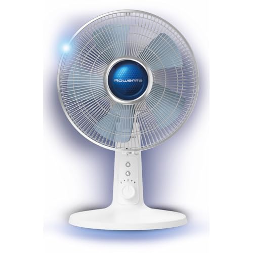 Rowenta Turbo Silence Extreme+ Tischventilator leise, leistungsstark, 4 Geschwindigkeiten, 45 m3/Mi, 38 dB(A),Stille-Nacht-Modus, Turbo Boost, Automatische Oszillation, weiß, VU2730