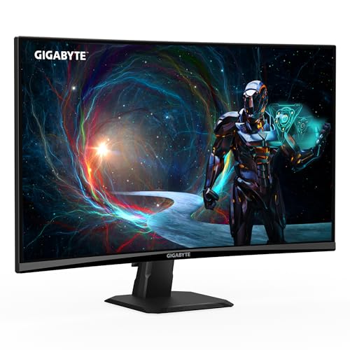 Gigabyte GS27QCA 27" QHD Gebogener Gaming-Monitor – 2560 x 1440, 180Hz, 1ms, 250 cd/m², FreeSync, HDR Ready, HDMI 2.0, DisplayPort 1.4