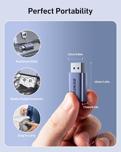 BENFEI 4K DisplayPort auf HDMI Adapter 2 Stück, Unidirektionaler DP 1.2 Computer auf HDMI 1.4 Monitor konverter Stecker auf Buchse–Kompatibel mit Laptop, PC, Monitor, TV, Grafikkarte AMD NVIDIA