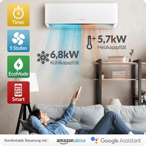 HANTECH Inneineinheit für Multi Split Klimaanlage H-PRO 24000 BTU schwarz