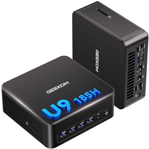GEEKOM AI Mini PC IT13 Max, Intel Core Ultra 9 185H, 32GB LPDDR5 & 1TB SSD | Intel Arc Grafik, Dual 2,5G LAN, 2× USB4, Wi-Fi 7, 8K, 3 Jahre Garantie – KI-Workflows & Videobearbeitung
