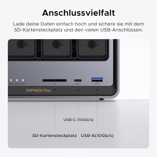 UGREEN NASync DXP4800 Plus, 4-Bay Desktop-NAS mit UGREEN Cat 8 LAN Kabel