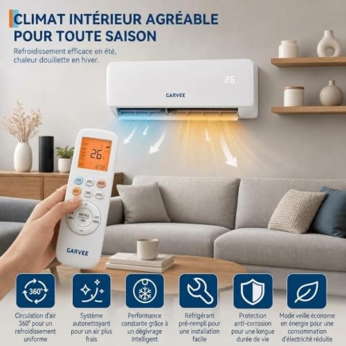 Zstar Split-Klimaanlage Inverter 24000 BTU (7,2 kW) Warm-/Kaltwandfarbe A++/A++ - Ultra-leise 19 dB - WLAN + App - Aktivkohlefilter - antibakterieller Verdampfer R32 - Lackierset