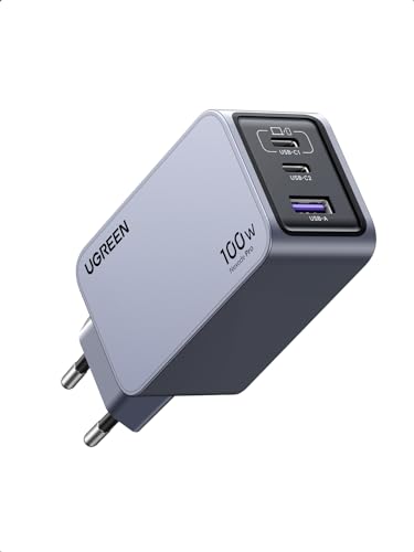 UGREEN USB C Ladegerät 100W, Nexode Pro Mini Charger, GaN 3-Port Netzteil