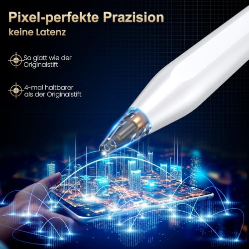 BAZO Stift für iPad 2018-2026, 2X Schnellladeleistung, Palm Rejection