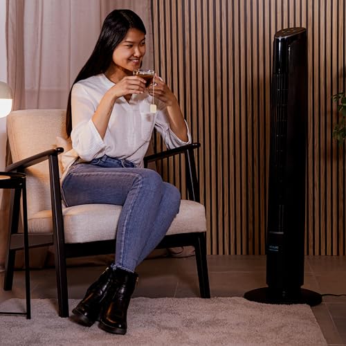 Cecotec Turmventilator EnergySilence 9250 Skyline Smart Tilt, 42 Zoll | Motor mit 45 W, Fernbedienung mit LED-Display, neigbar, 3 Geschwindigkeiten, 4 Modi, Timer bis 12 Std.