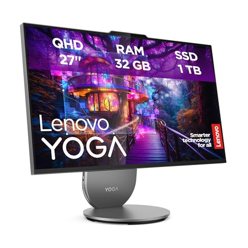 Lenovo Yoga All-In-One AI PC | 27" QHD Touch-Display | Intel Core Ultra 9 285H | 32GB | 1TB SSD | Intel Arc Grafik | Win11 | Inkl. Wireless Maus-Tastatur | Grau | Augenschutz | 2 Jahre Premium Care