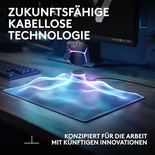 Logitech G POWERPLAY 2, Kabelloses Lade-Mauspad | Für PC/Mac, kompatible Logitech G Gaming-Mäuse, 34,5 x 28,4 cm, 3,5 mm Höhe - Schwarz