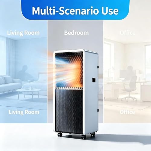HURUMA 14000 BTU Mobile Klimagerät Nur Kühlung, 220-240V 50Hz Standgerät mit Intelligentem Kompressor, Abluftschlauch Fensterset, Rollen für Räume, A+hot & Cold 12000 Btu, A+Hot & Cold 12000 BTU