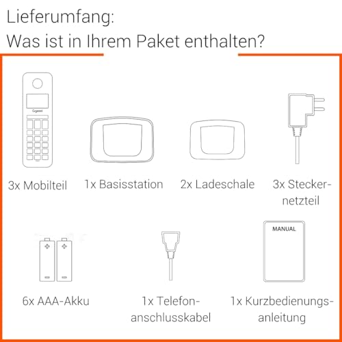 Gigaset Pure 320A Trio - Schnurloses DECT-Telefon mit Anrufbeantworter - mit Call-Block-Taste und Freisprechfunktion - 100 Kontakten, schwarz [Kompatibel in DE, IT, FR, NL, BE, Che, AUT]