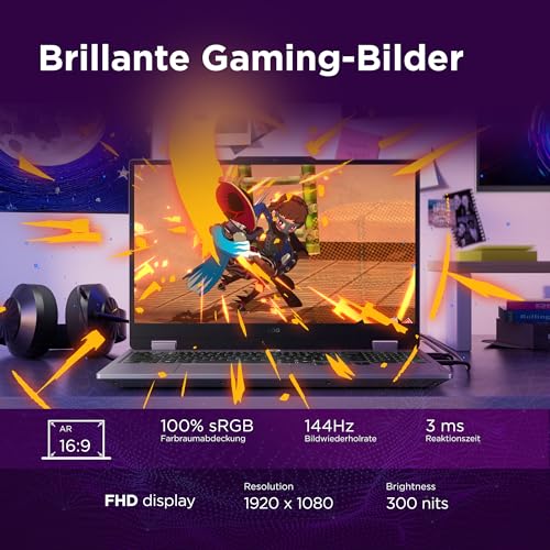 Lenovo LOQ Gaming AI Laptop | 15.6" Full HD 144Hz | NVIDIA GeForce RTX 5060 8GB | Intel Core i7-13650HX | 32GB RAM | 1TB SSD | Win11 | QWERTZ | RGB-beleuchtete Tastatur | Grau | 3 Monate GamePass