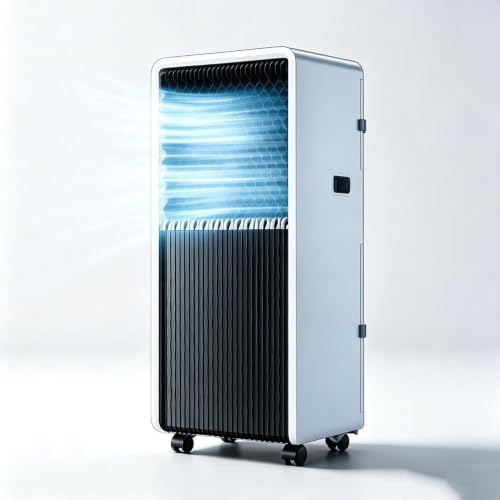 HURUMA 18000 BTU Mobile Klimagerät Nur Kühlung, 220-240V 50Hz, leiser Kompressor, Fensterabdichtung, Rollen, Kleiner Luftkühler für Schlafzimmer Büro Wohnung, A+12000 BTU, A+12000 BTU