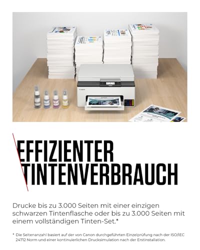 Canon MAXIFY GX1050 Tintenstrahldrucker mit Tank, günstigen Druckkosten | Für Büro und Telearbeit; nachfüllbare Tintenbehälter mit 3.000 Seiten pro Farbe, AirPrint und Mopria, Scannen und Kopieren