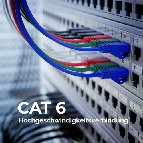 deleyCON 1m CAT6 Flaches Netzwerkkabel RJ45 1000 Mbit, 10 Stück - Bunt