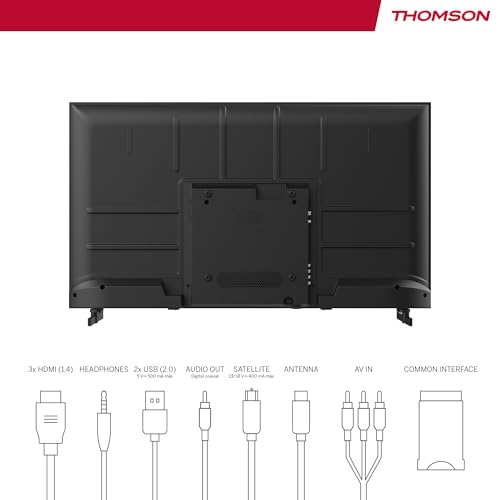 Thomson 40 Zoll (101 cm) FHD Easy TV, LED Fernseher (Ohne Smart-TV), Triple-Tuner (DVB-T/T2/C/S/S2), Dolby Audio, Hotel-Modus, Multimedia-Player, Beleuchtete Fernbedienung, 3X HDMI, 40FD2S13