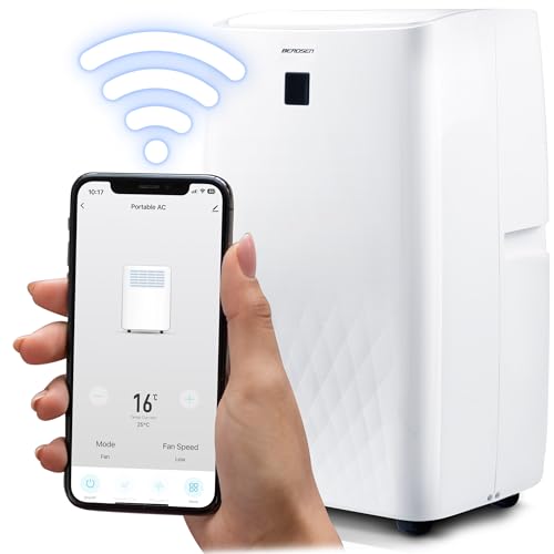 Berdsen Mobiles Klimagerät 5-in-1 14000 BTU - Kühlung, Heizung, Entfeuchtung, Ventilation, Schlafmodus - Tuya Smart App - Energieeffizient
