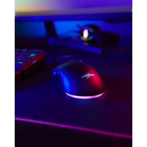 uRage Gaming-Maus mit Kabel „Reaper 250“ (Rainbow LED, ultra leicht, Rechtshänder, 6 programmierbare Tasten, 6.200 dpi, optischer Sensor, Software, abnehmbares Kabel) schwarz