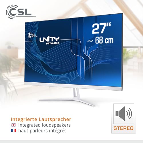 All-in-One-PC CSL Unity F27W-ALS, 68,58 cm (27 Zoll, 1920x1080 Full HD) - Leistungsstarker AIO (Intel N200 CPU 4x3700 MHz, 512 GB SSD, 16 GB DDR4-RAM, Windows 11 Home), weiß