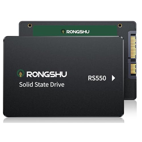 RONGSHU 256GB SATA SSD 2.5'' Interne SSD Festplatte, 2,5 Zoll SATA III 6 Gb/s, 550MB/s Lesen, 500MB/s Schreiben 3D NAND TLC Internes SSD, Upgrade Laptop PC und Desktops Speicher und Storage (RS550)