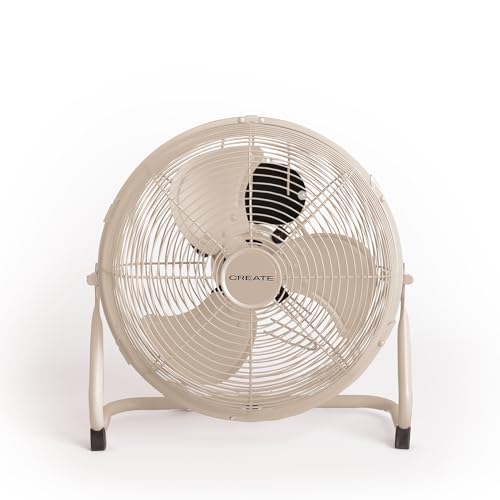 CREATE / AIR FLOOR RETRO/Industrieller Bodenventilator/Sand Ventilator, 12 Zoll, starker Luftstrom, 3 Geschwindigkeiten, leise, leicht, rutschfeste Standfüße